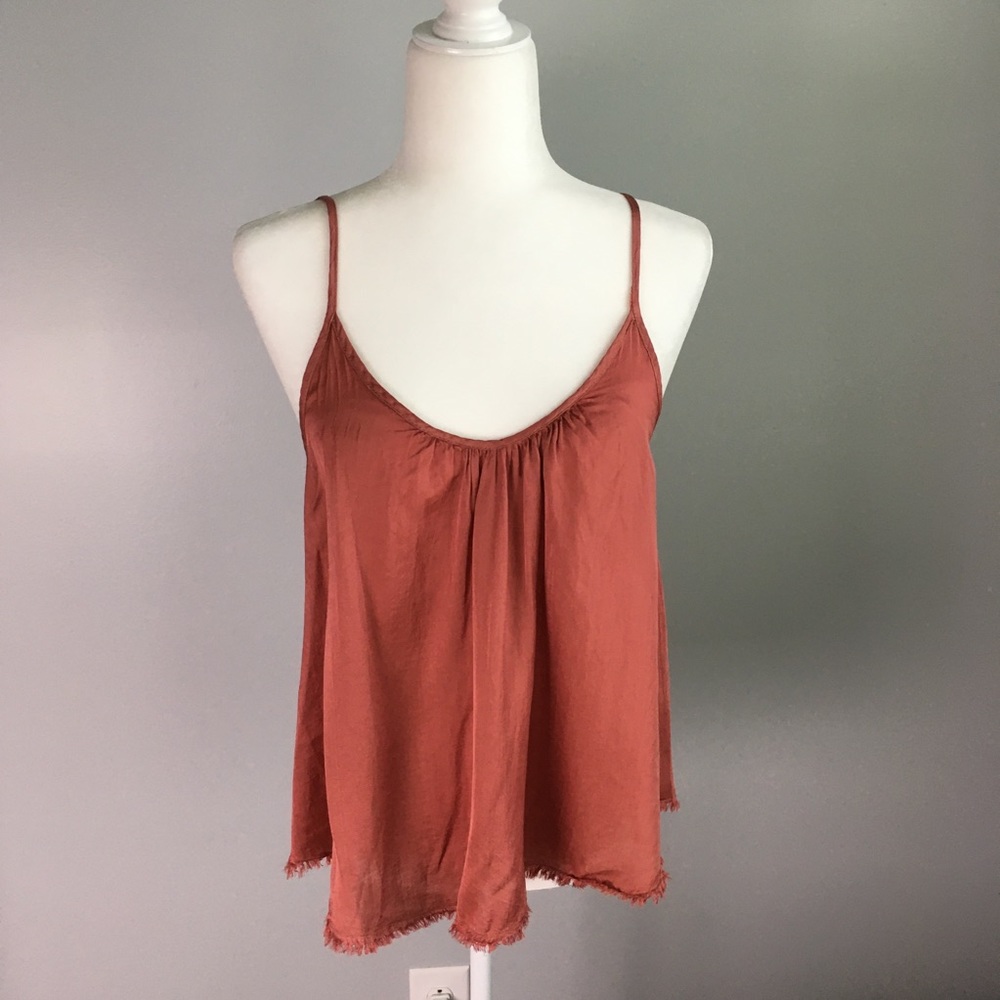 NEW Tina + Jo Silky Tank Top Pink Orange XS